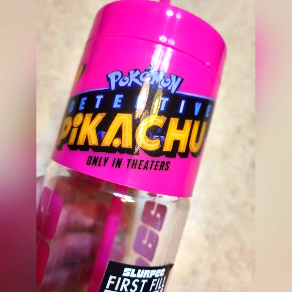 Detective Pikachu official Slurpee cup from 7-11 Bahama hot pink new with tags